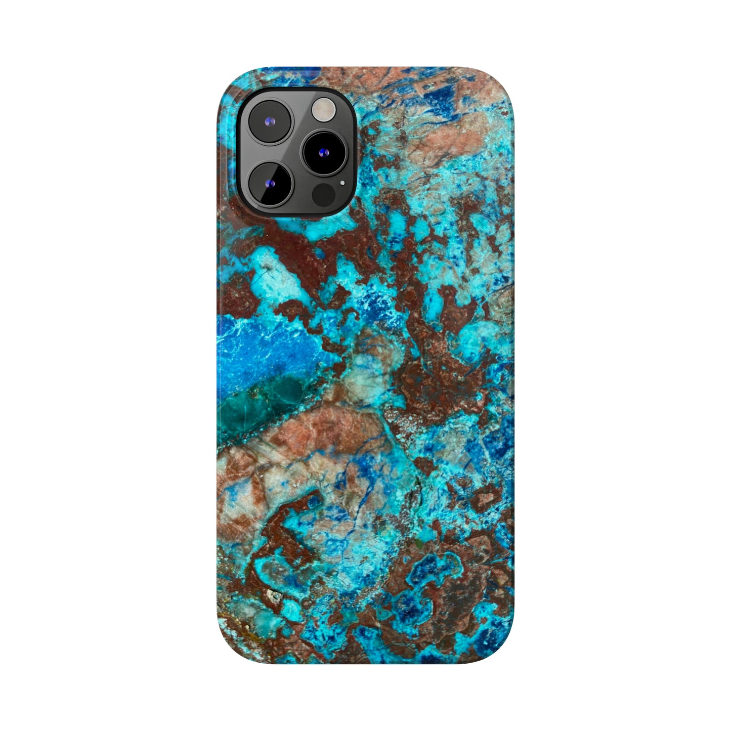 Slim Phone Case - Chrysocolla Mineral Mix Design B