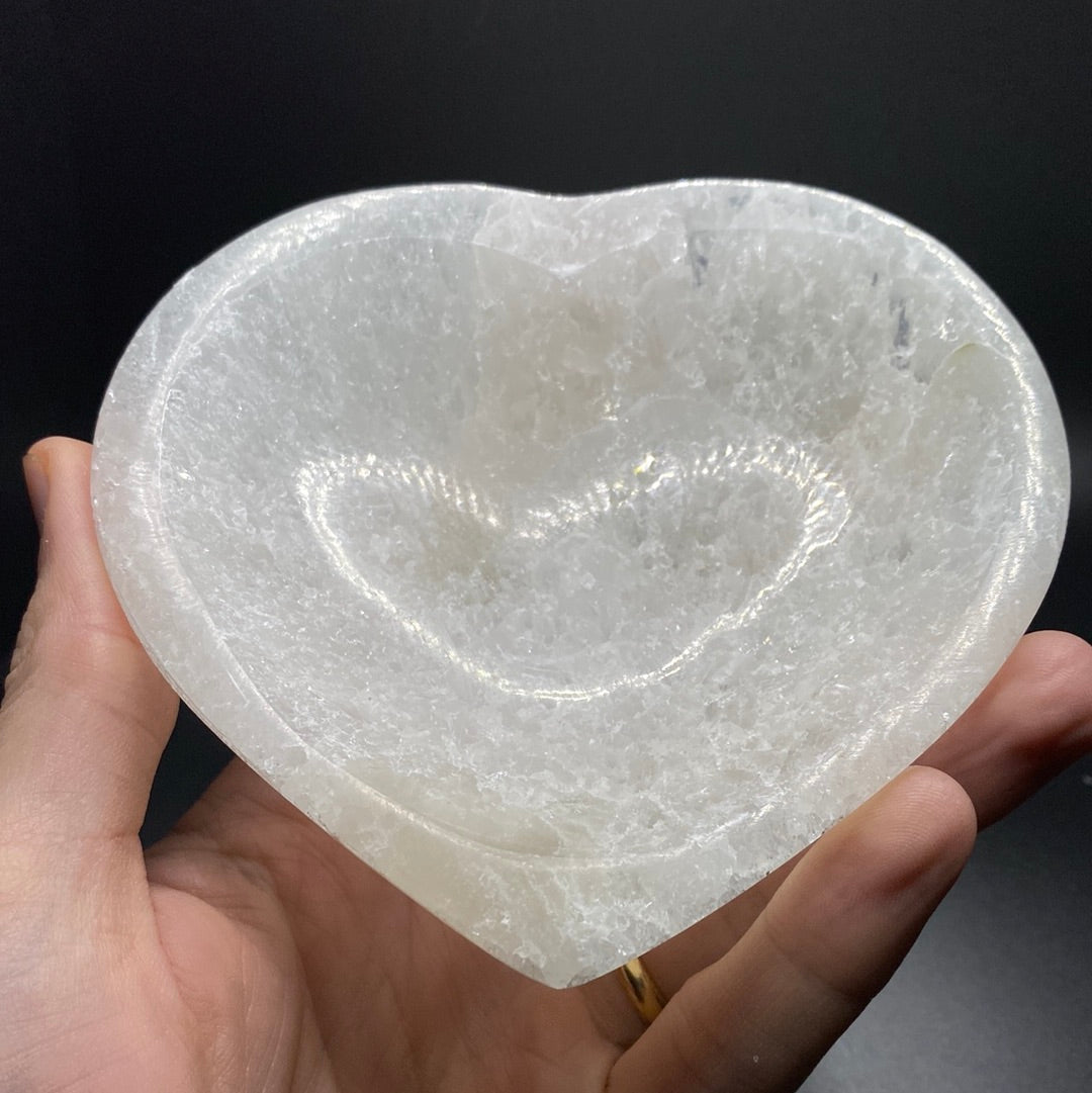 Selenite Bowl - Heart