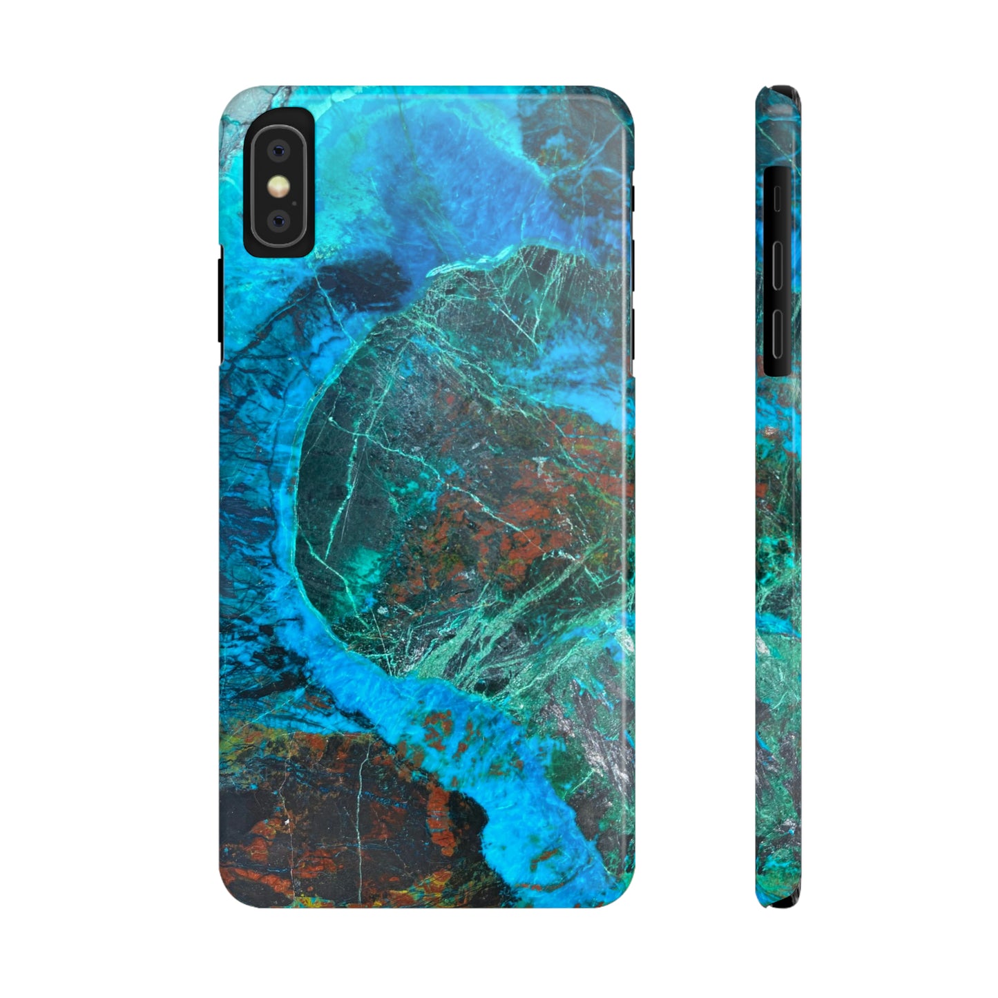 Slim Phone Cases - Chrysocolla Mineral Mix Design A