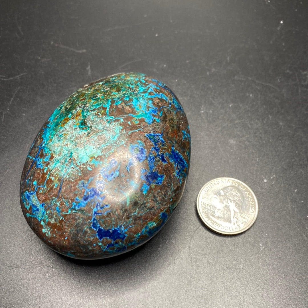 Chrysocolla / Copper Mineral Mix Palmstone - Namibia