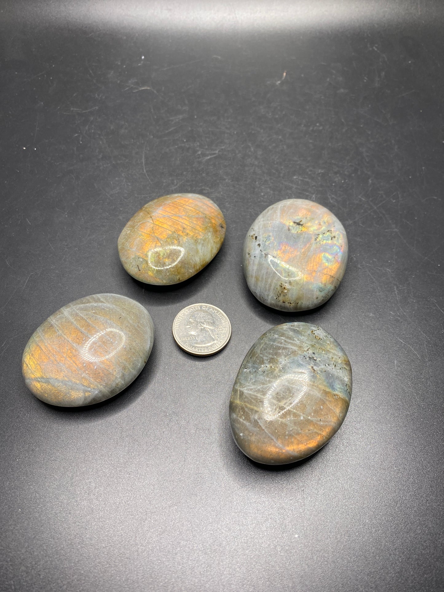 Labradorite Palmstone - Orange Flash - Madagascar