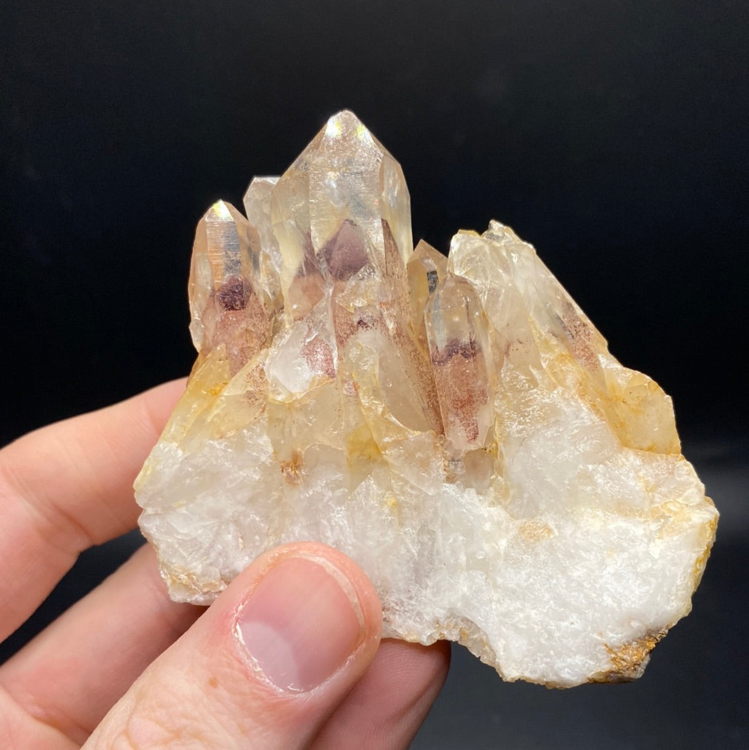 Hematite Phantom Quartz Cluster - India