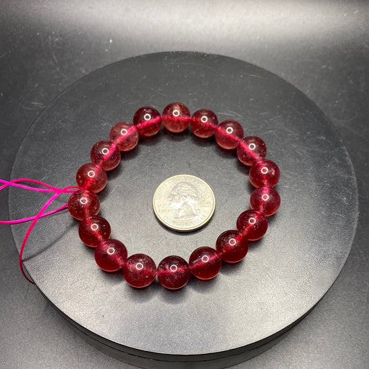 Strawberry Quartz Bracelet- Large Bead