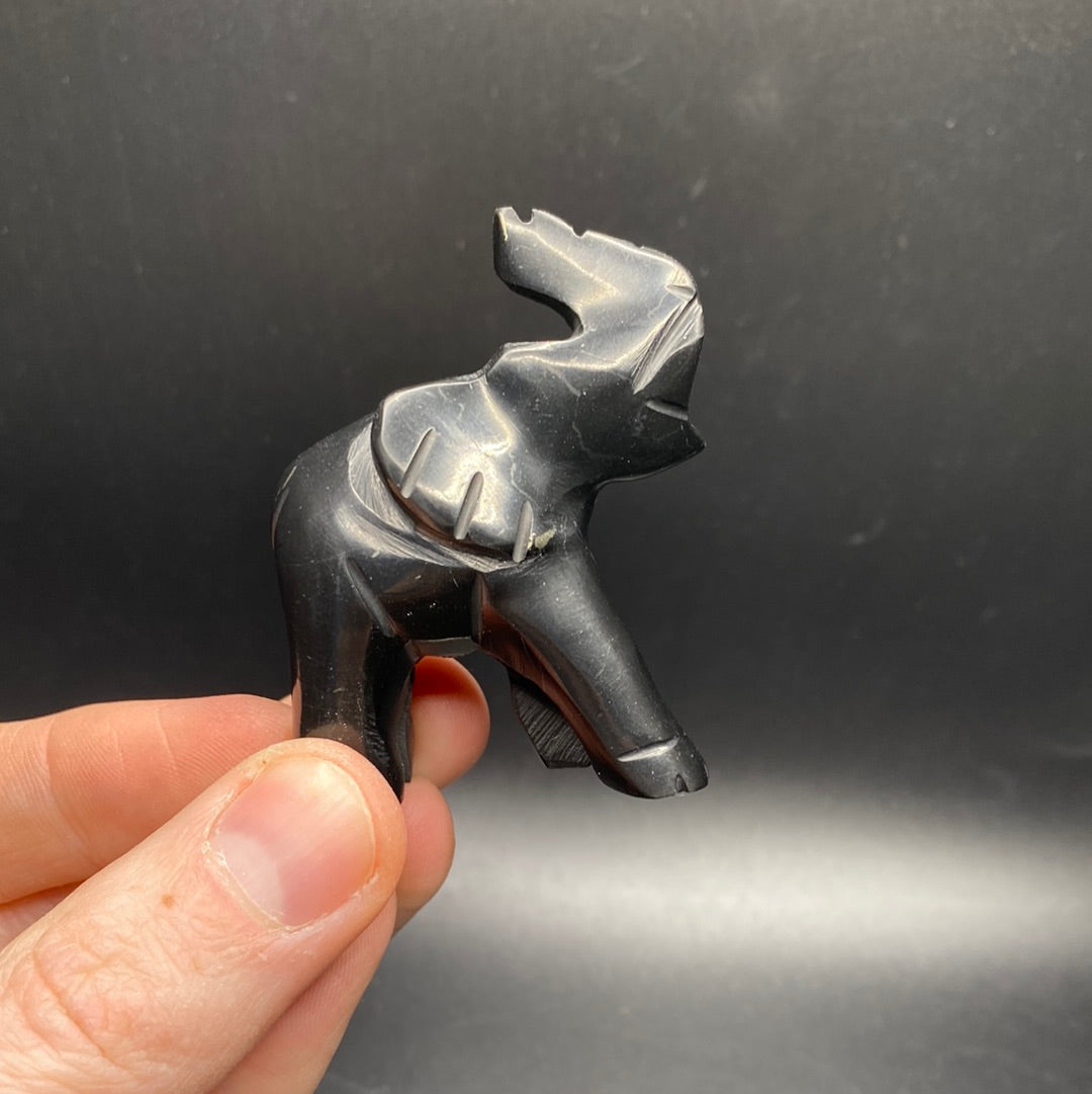 Shungite Elephant Carving