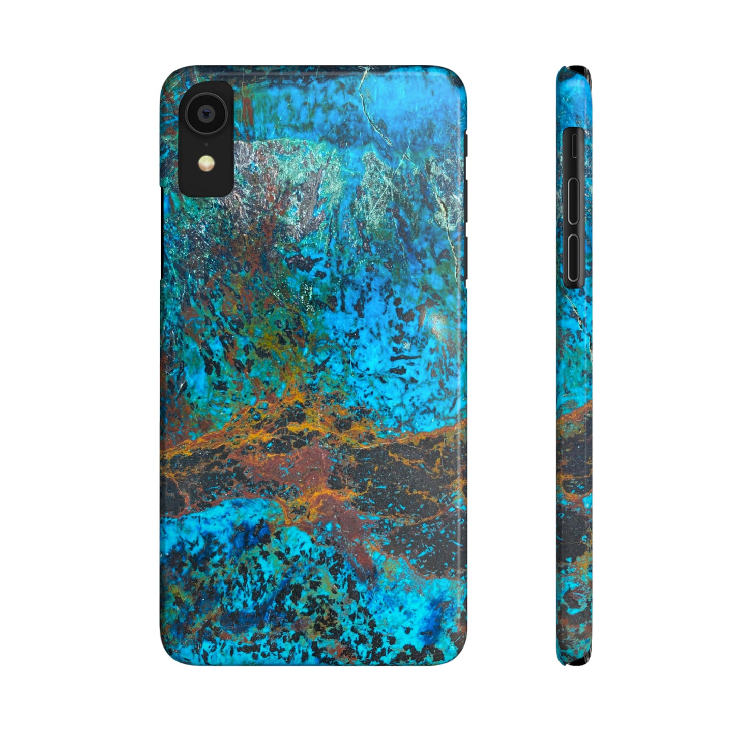 Slim Phone Cases - Chrysocolla Mineral Mix Design C