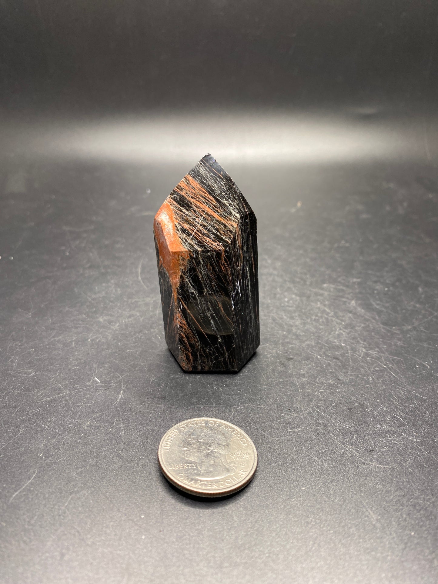 Black Tourmaline with Hematite Towers - Brazil