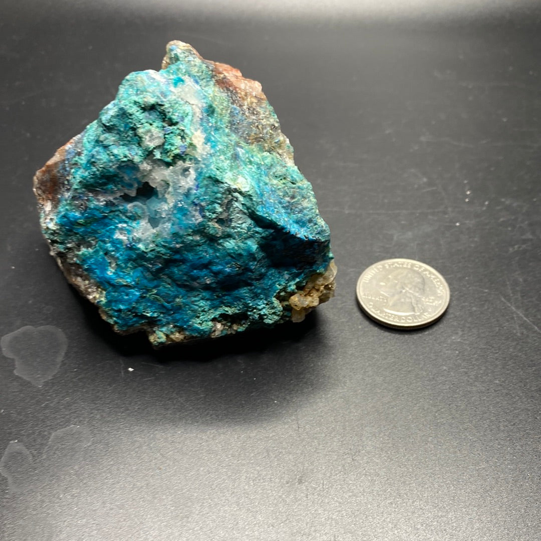 Shattuckite, Chrysocolla and Azurite in Matrix - Mexico