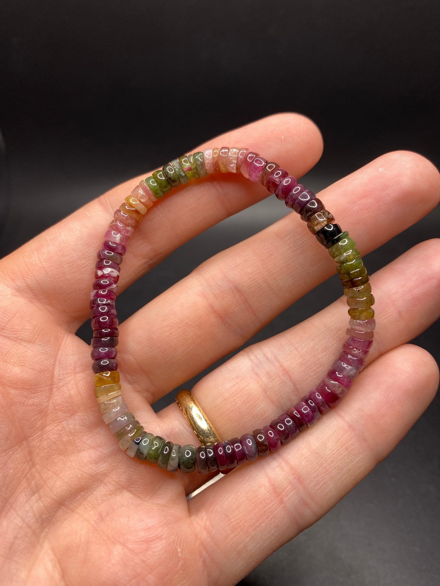 Multicolor Tourmaline Bracelet - Cylinder Bead