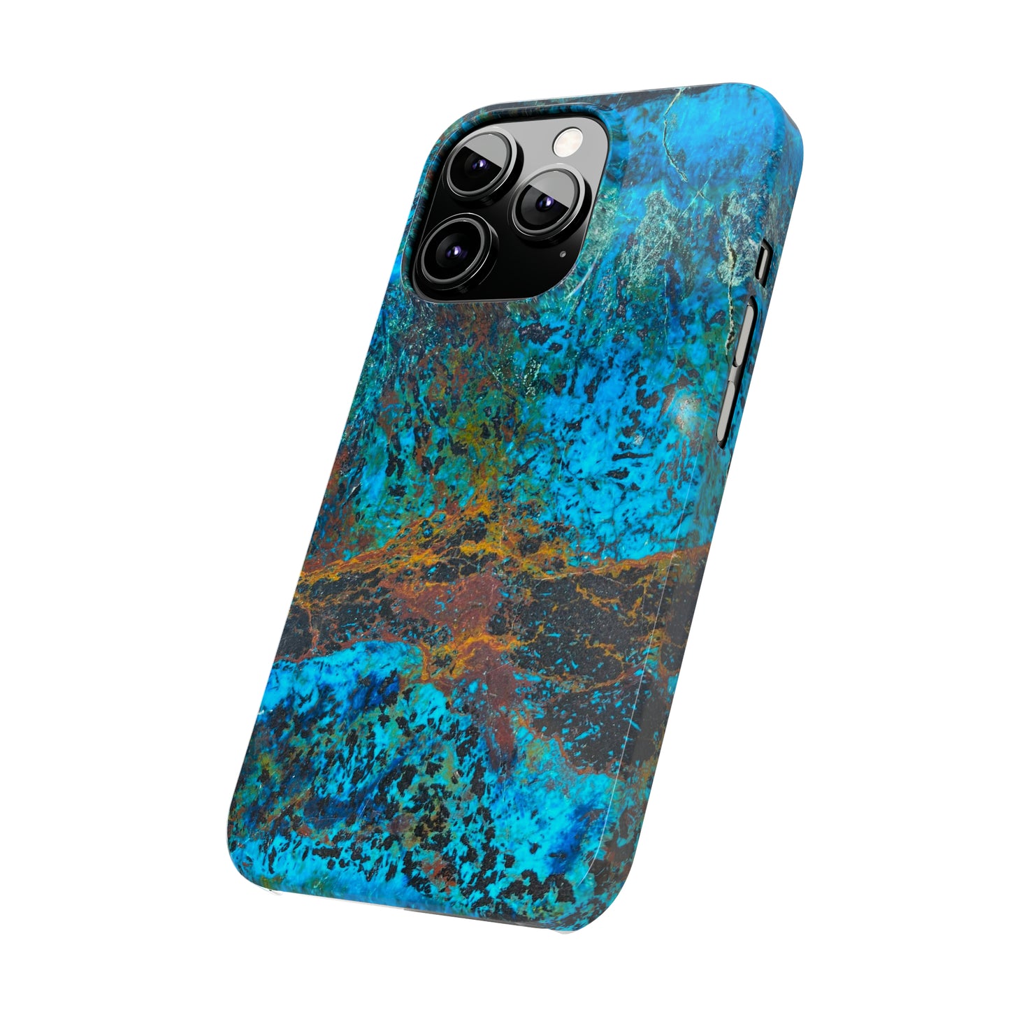 Slim Phone Cases - Chrysocolla Mineral Mix Design C