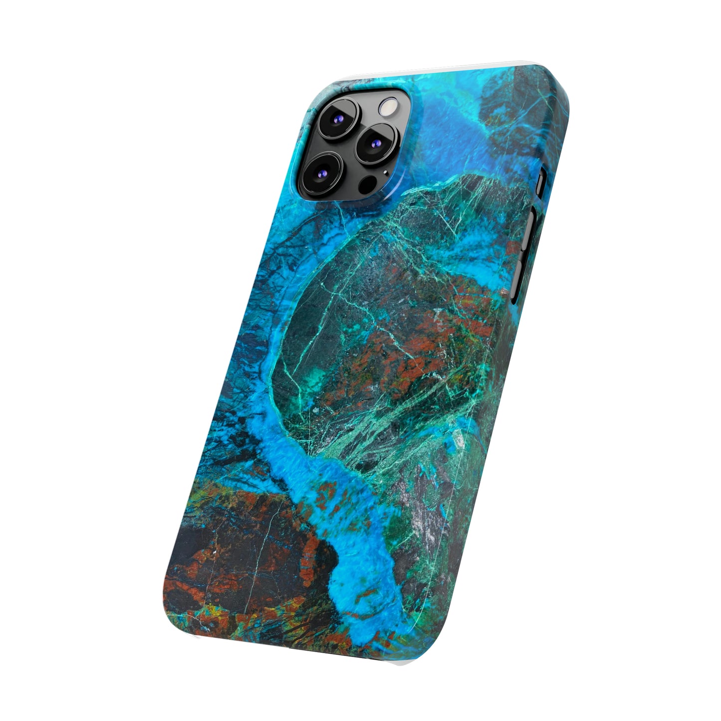 Slim Phone Cases - Chrysocolla Mineral Mix Design A