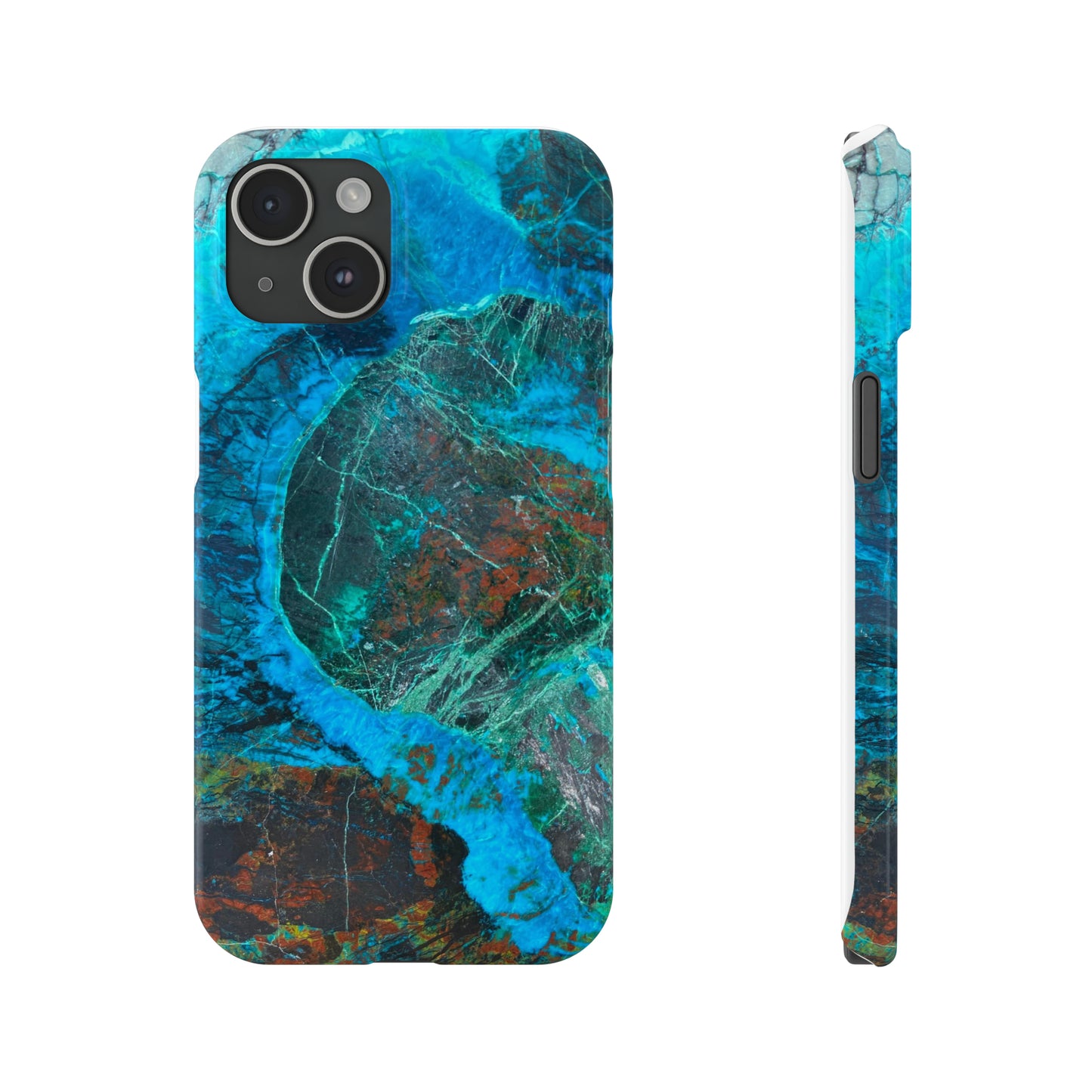Slim Phone Cases - Chrysocolla Mineral Mix Design A