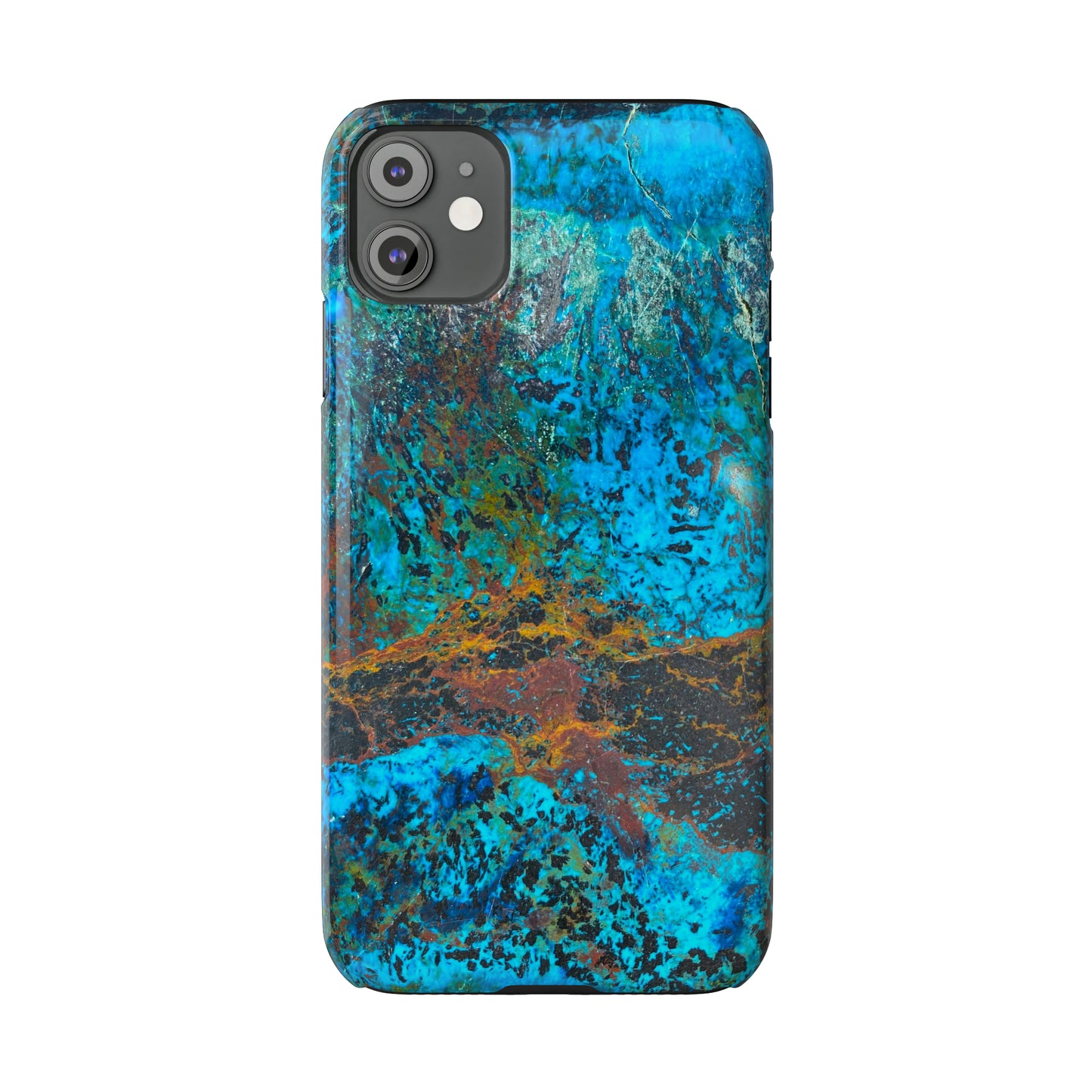 Slim Phone Cases - Chrysocolla Mineral Mix Design C