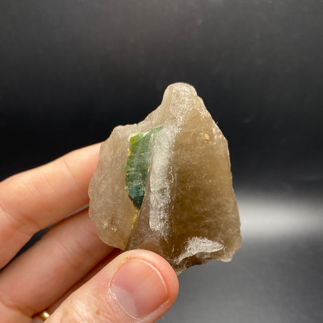 Green Tourmaline in Quartz - Brazil