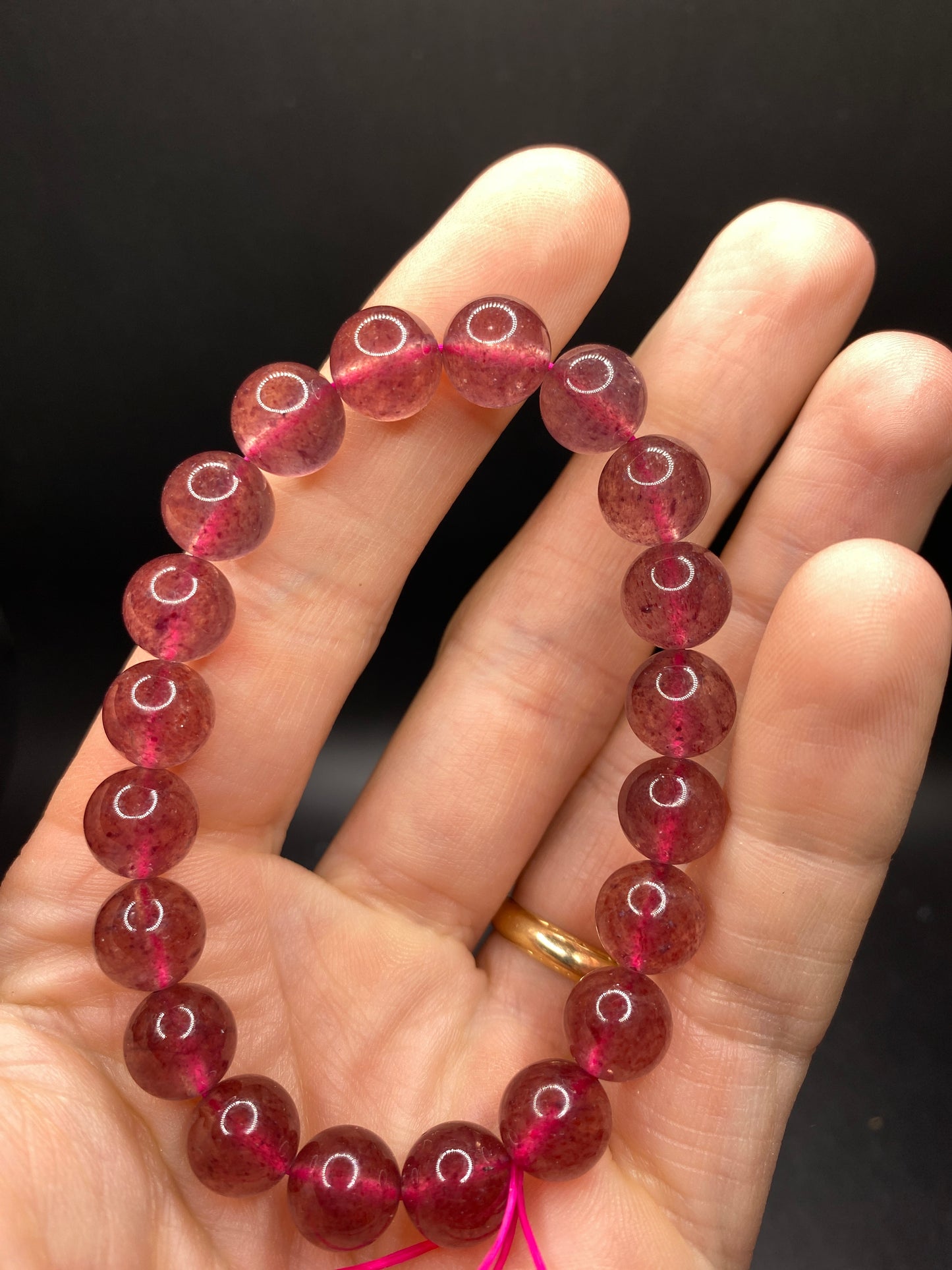 Strawberry Quartz Bracelet- Small / Medium Bead