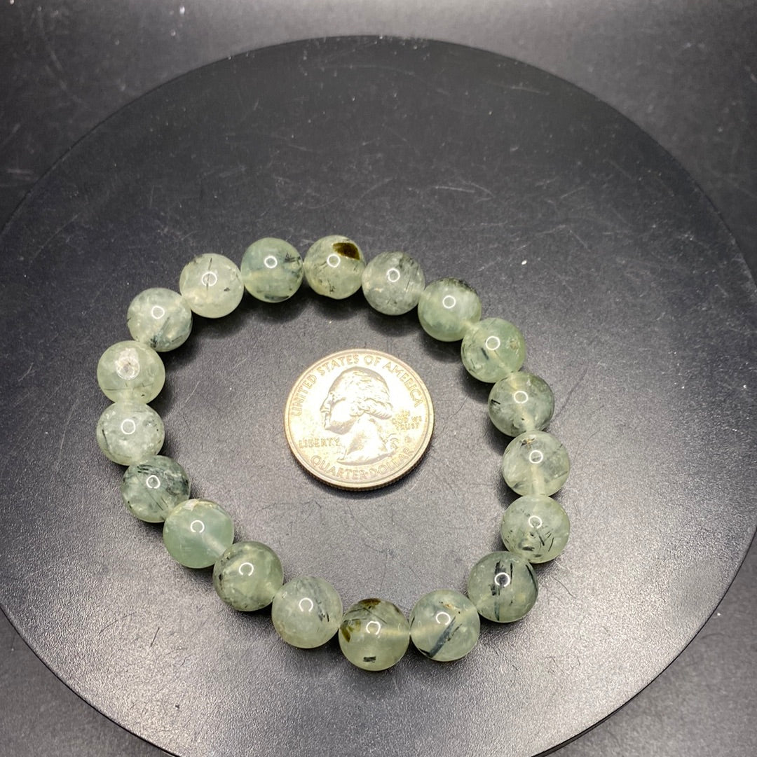 Prehnite with Epidote 10mm Bracelet