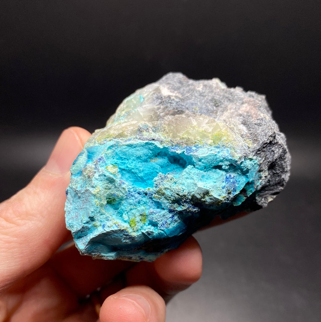 Shattuckite, Chrysocolla and Azurite in Matrix - Mexico