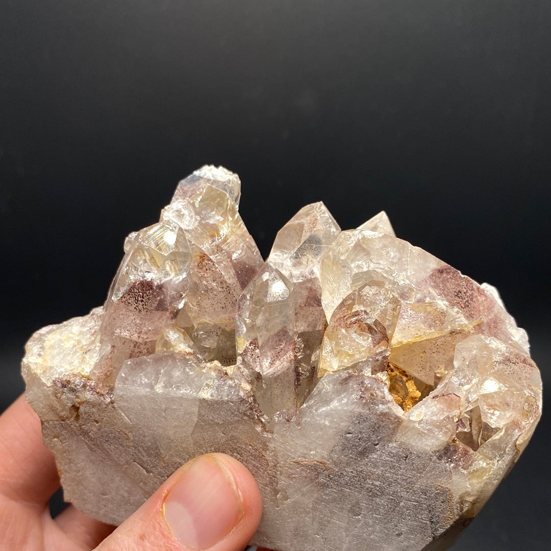 Hematite Phantom Quartz Cluster - India