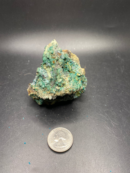 Chrysocolla on Quartz with Shattuckite - Tentadora Mine - Peru