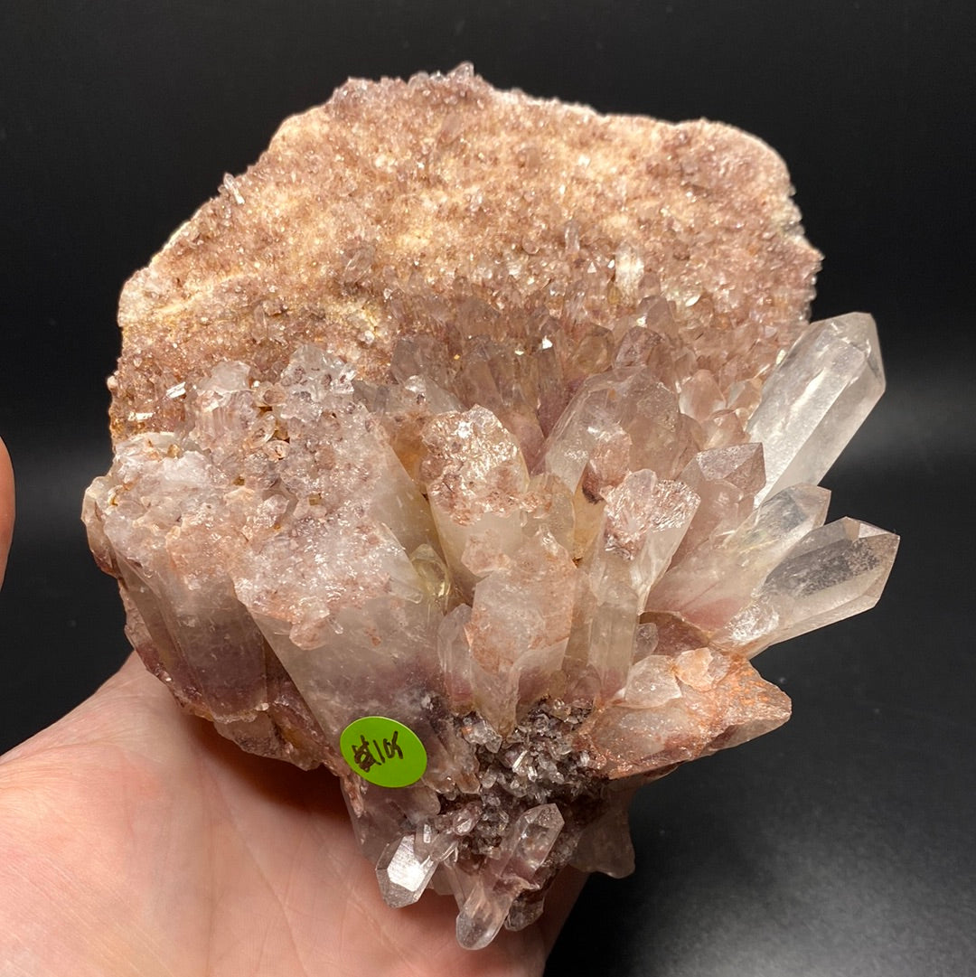 Hematite Phantom Quartz Cluster - India