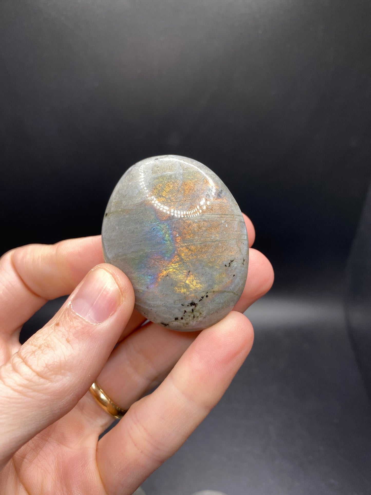 Labradorite Palmstone - Orange Flash - Madagascar