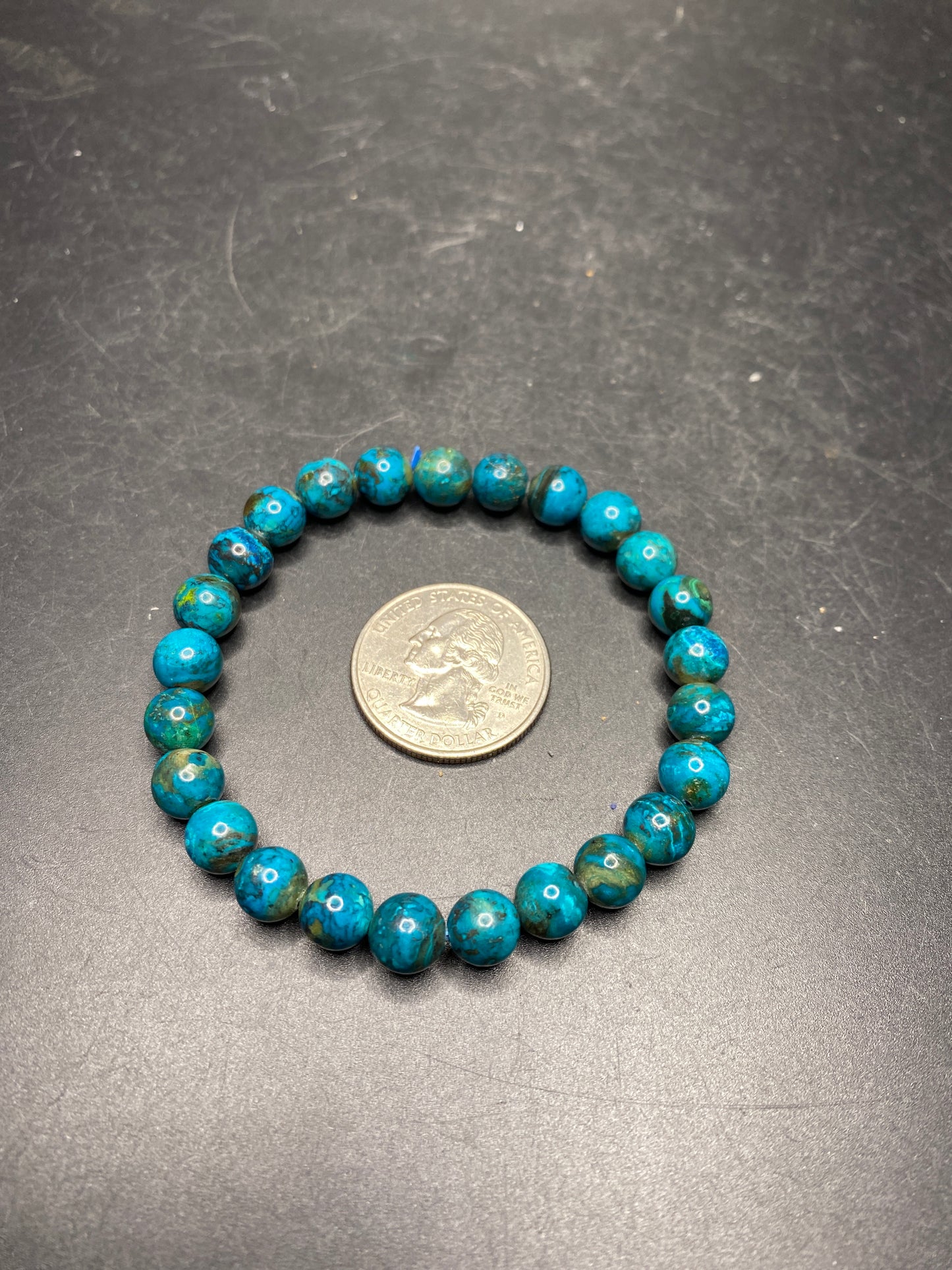 Chrysocolla Bracelet - 7-9mm Bead