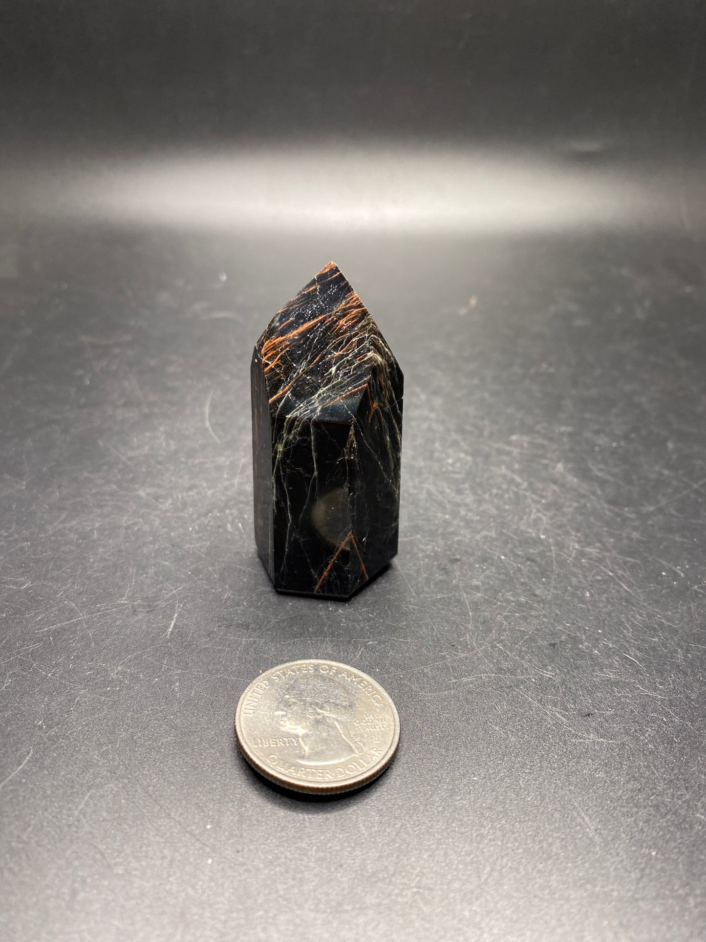 Black Tourmaline with Hematite Towers - Brazil