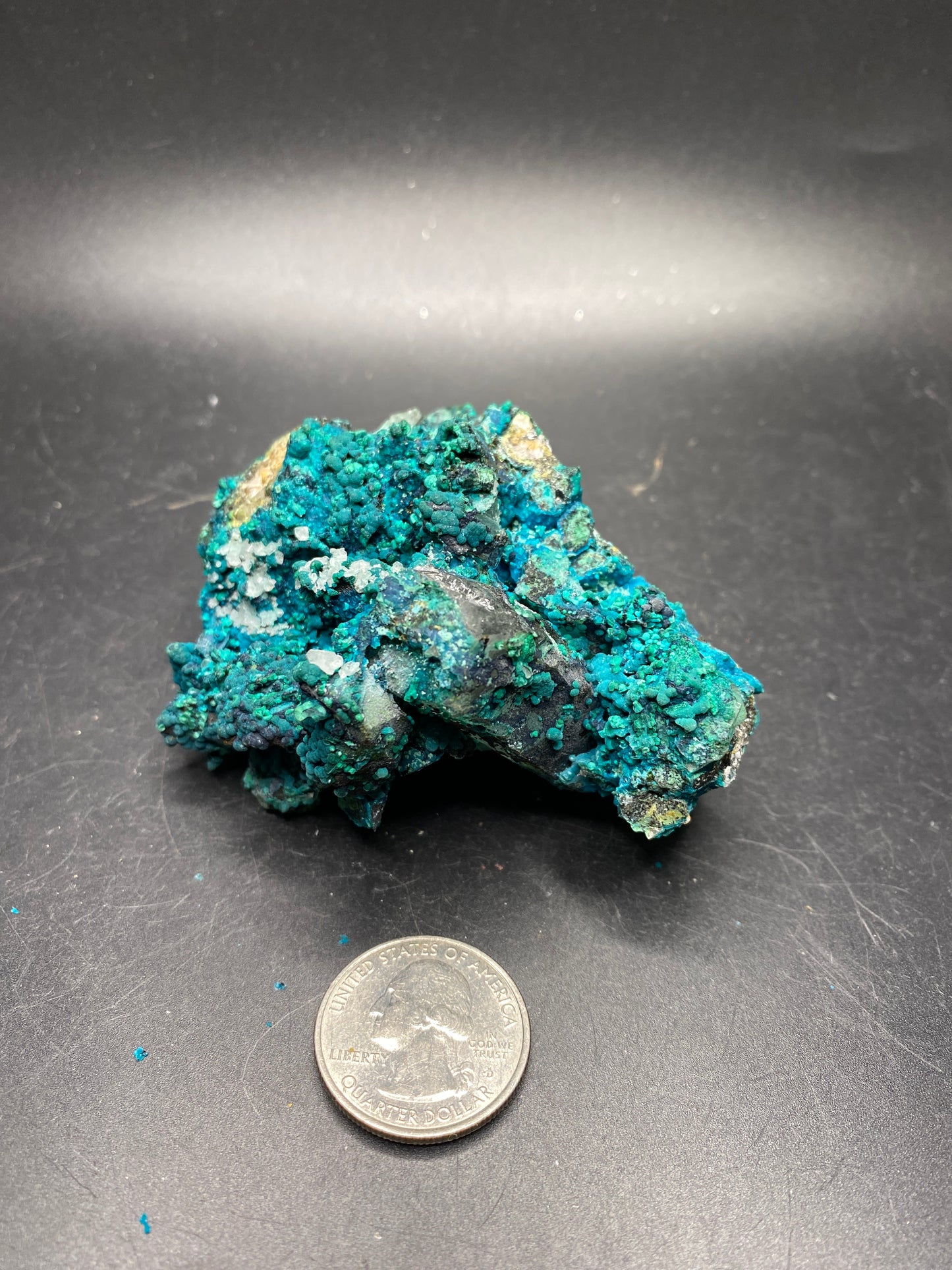 Chrysocolla on Quartz - Tentadora Mine - Peru