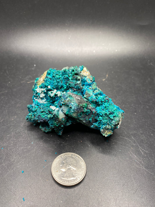 Chrysocolla on Quartz - Tentadora Mine - Peru