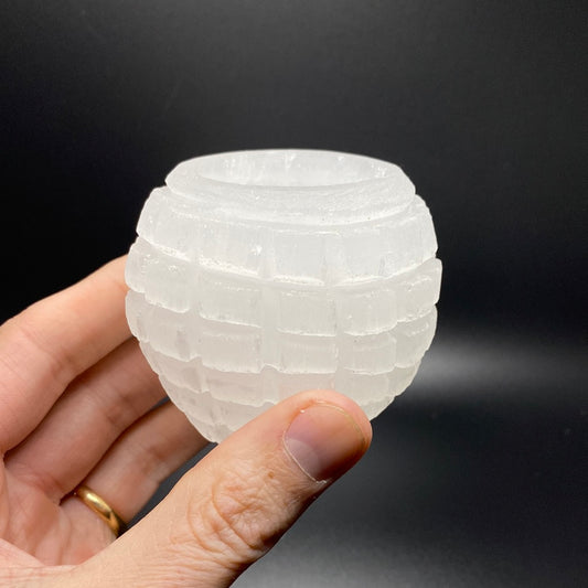 Selenite Candle Holder - Round