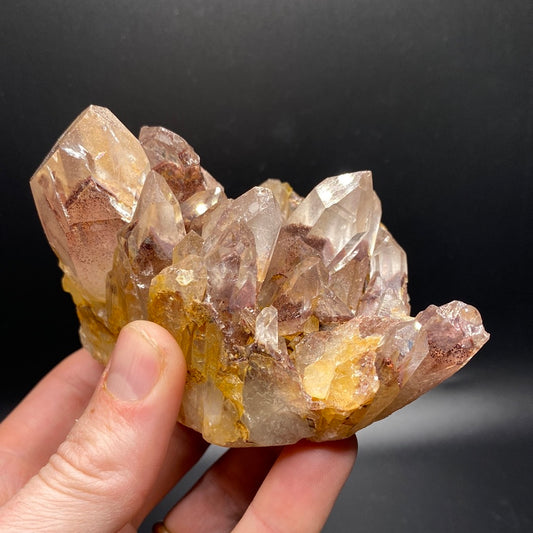 Hematite Phantom Quartz Cluster - India