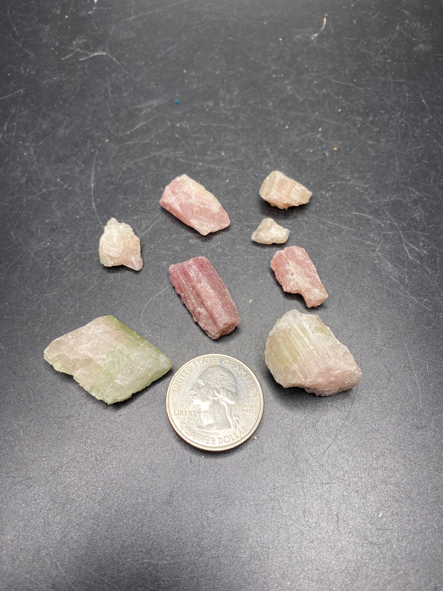 Rough Pink and Green Tourmaline (30g Bag)