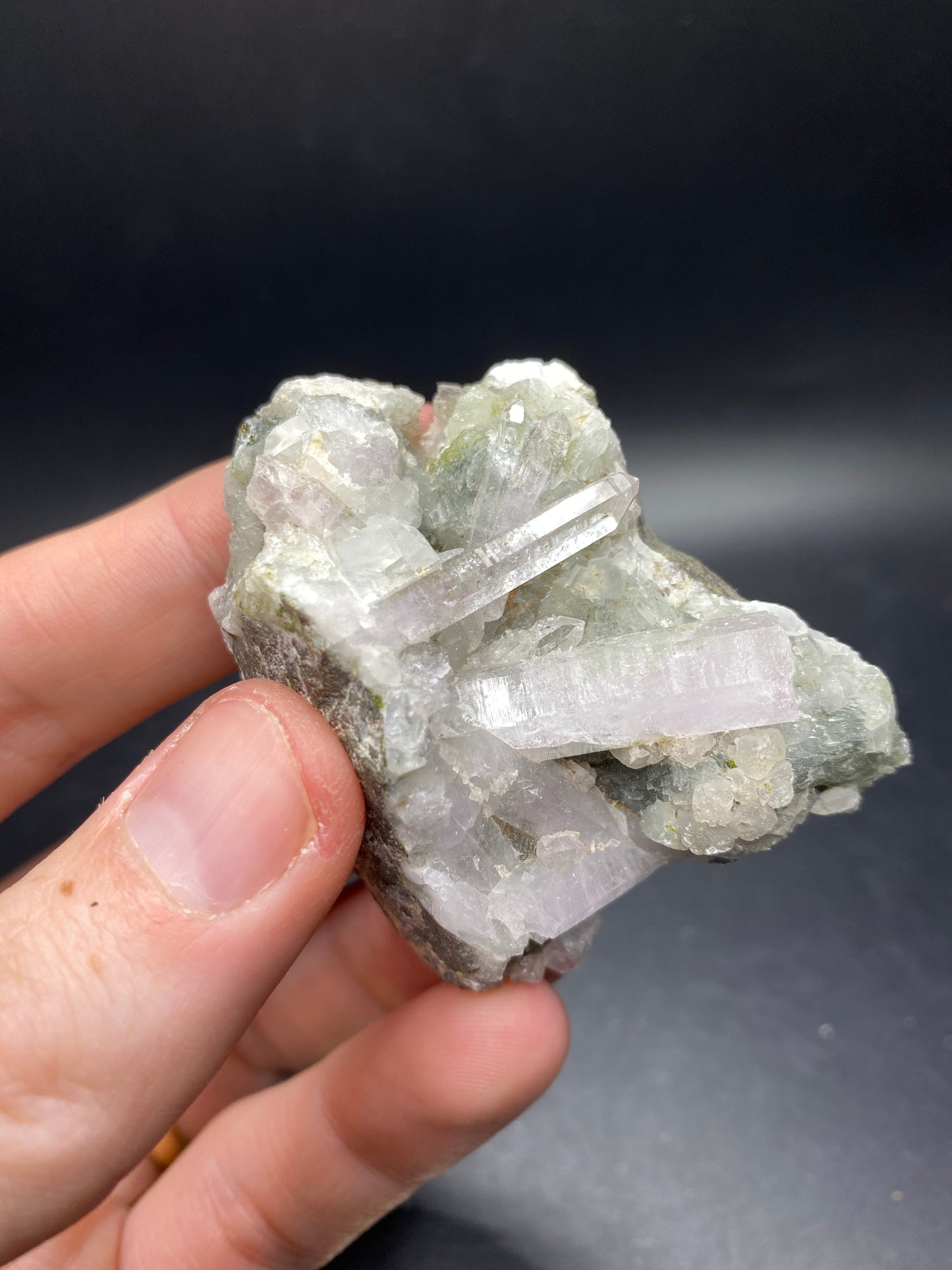 Quartz in matrix with Prehnite - Namibia