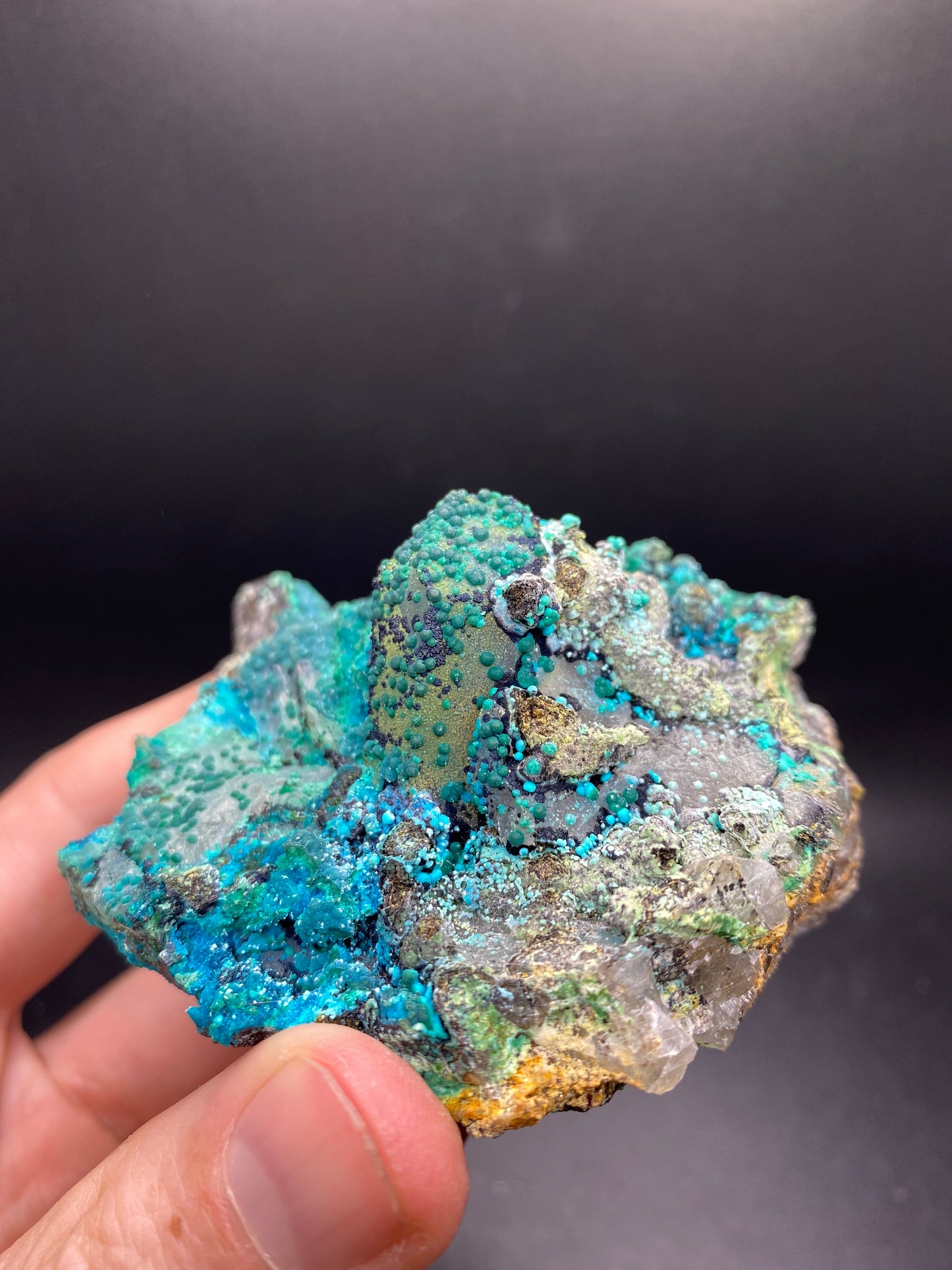 Chrysocolla on Quartz - Tentadora Mine - Peru