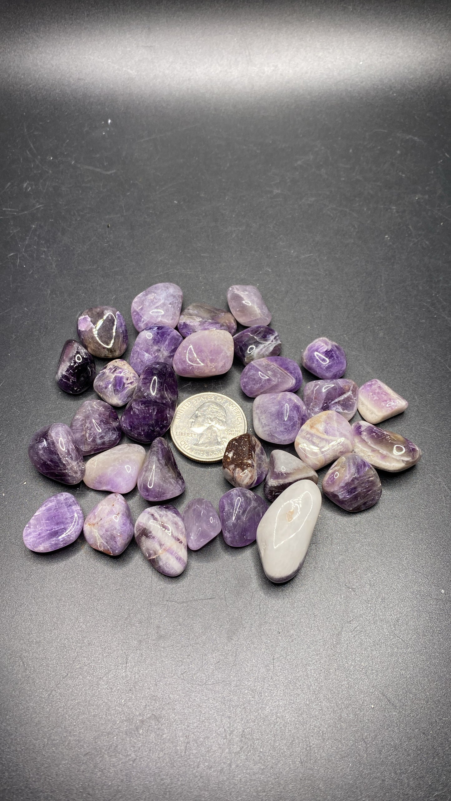 Chevron Amethyst Tumbles