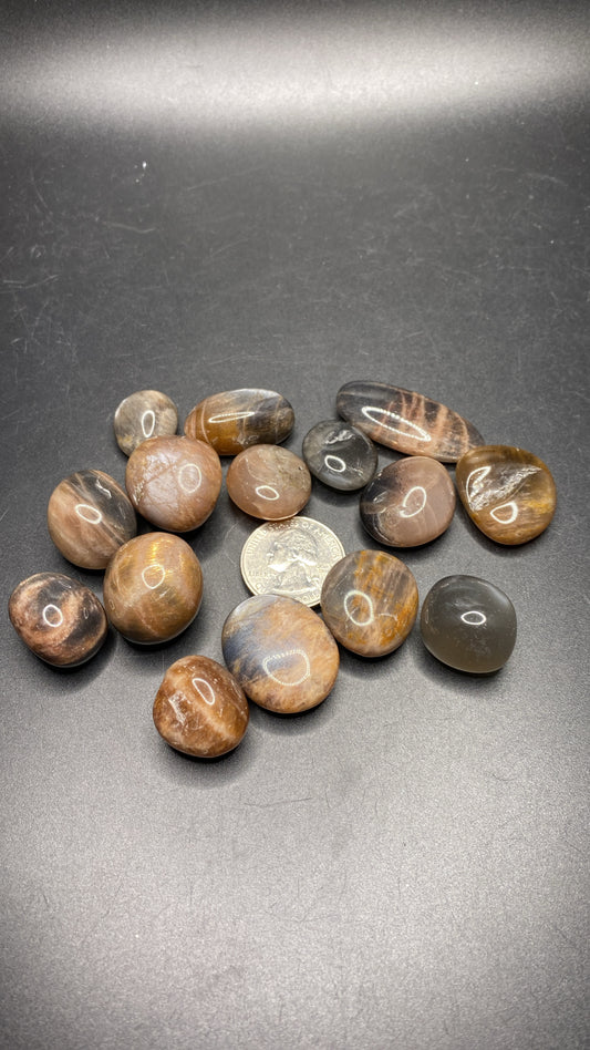 Black Sunstone Tumbles