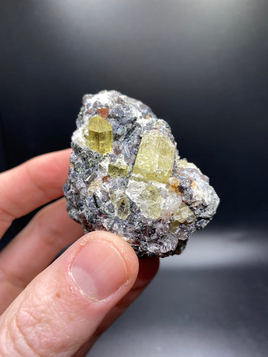 Fluorapatite with Magnatite and Quartz - Mexico