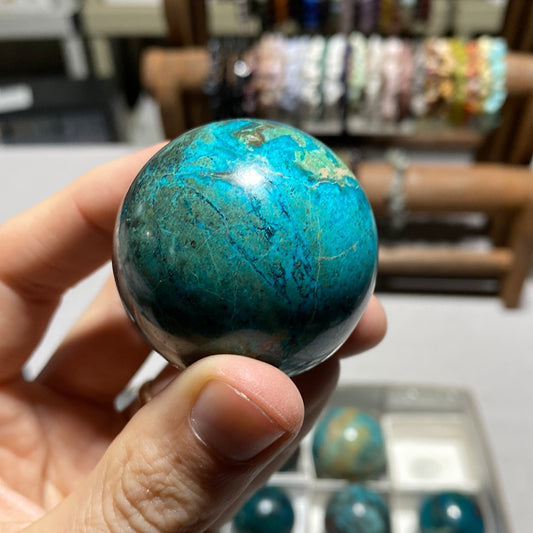 Chrysocolla / Copper Mineral Mix Spheres - Namibia