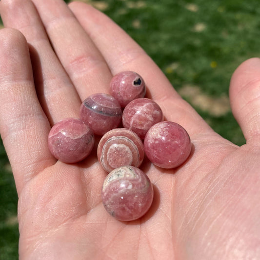 Rhodochrosite Mini Spheres from Argentina