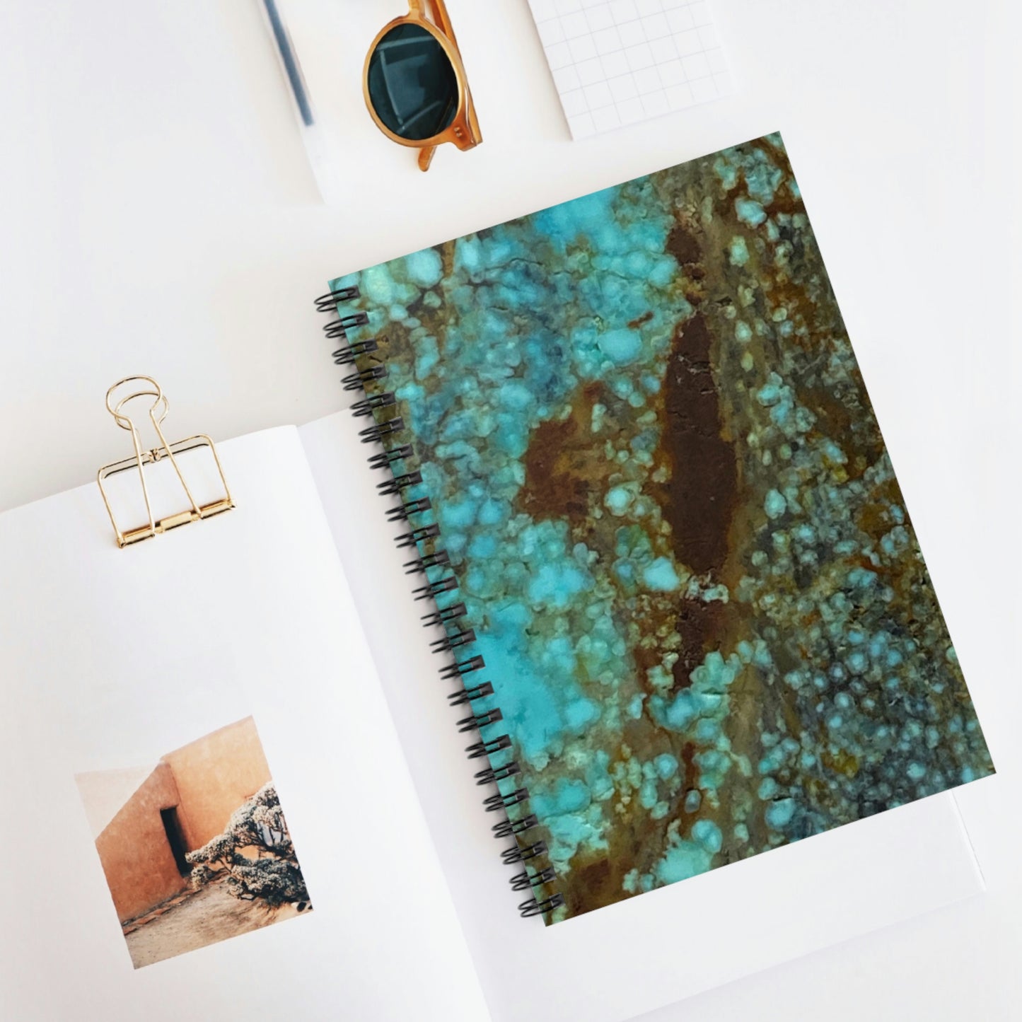 Turquoise Design Spiral Notebook - Ruled Line