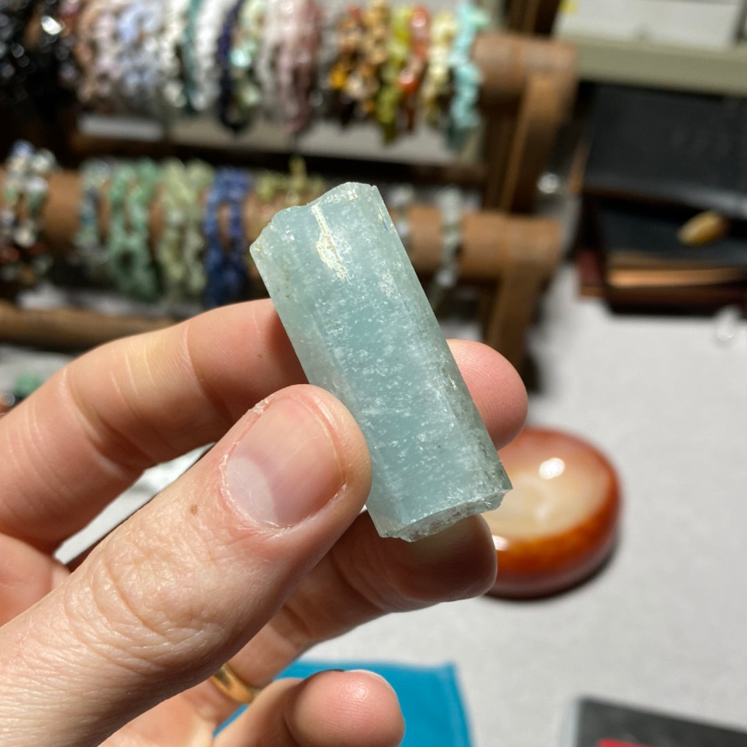 Non-Terminated Aquamarine Crystal from Brazil
