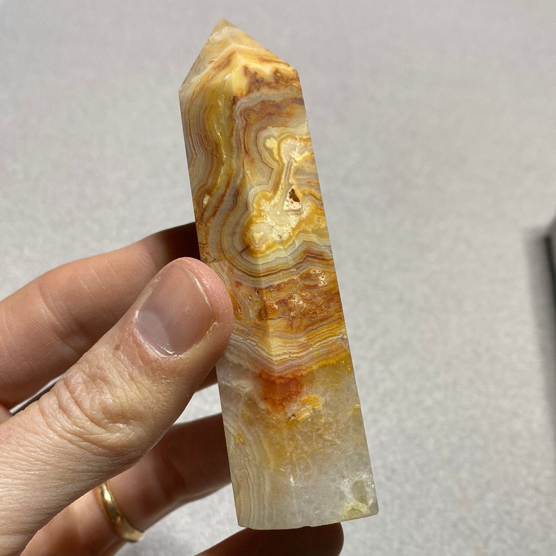 Medium Size Crazy Lace Agate Tower