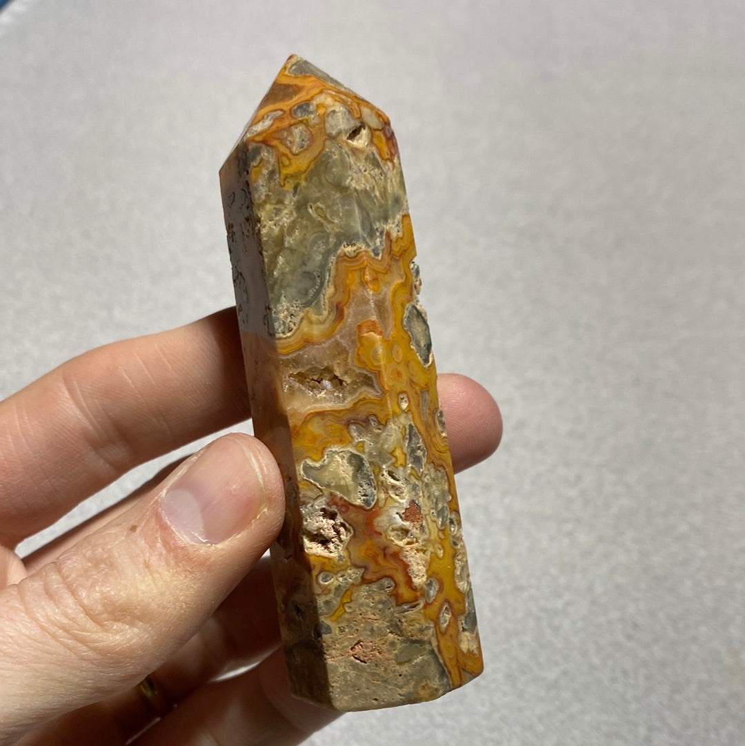 Medium Size Crazy Lace Agate Tower